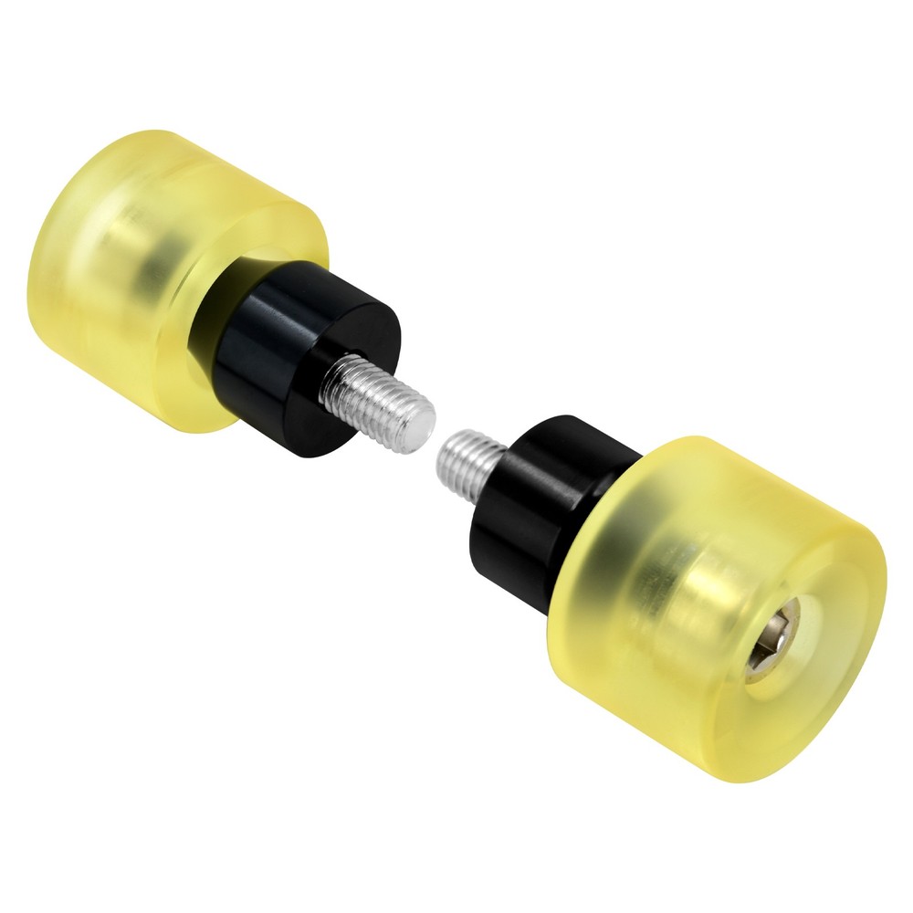 2x Yellow Engine Protective Guard Crashs Bars M12 End Balls Protector For Harley