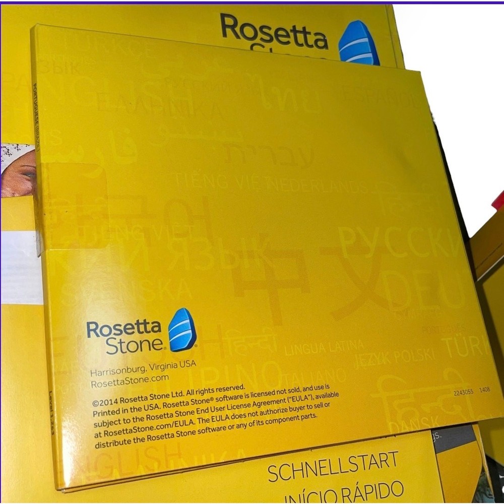 Rosetta Stone Portuguese Level 1-3 Software PC Mac Headset Microphone No Code