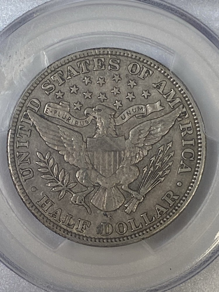1915 S 50c Half Silver Dollar Barber PCGS VF35
