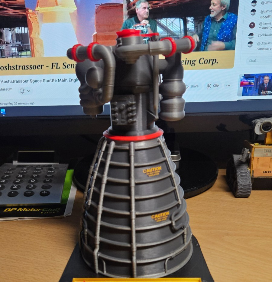 1/24 Scale RS-25 (SSME) Rocket Engine Model - 3D Printed Kit