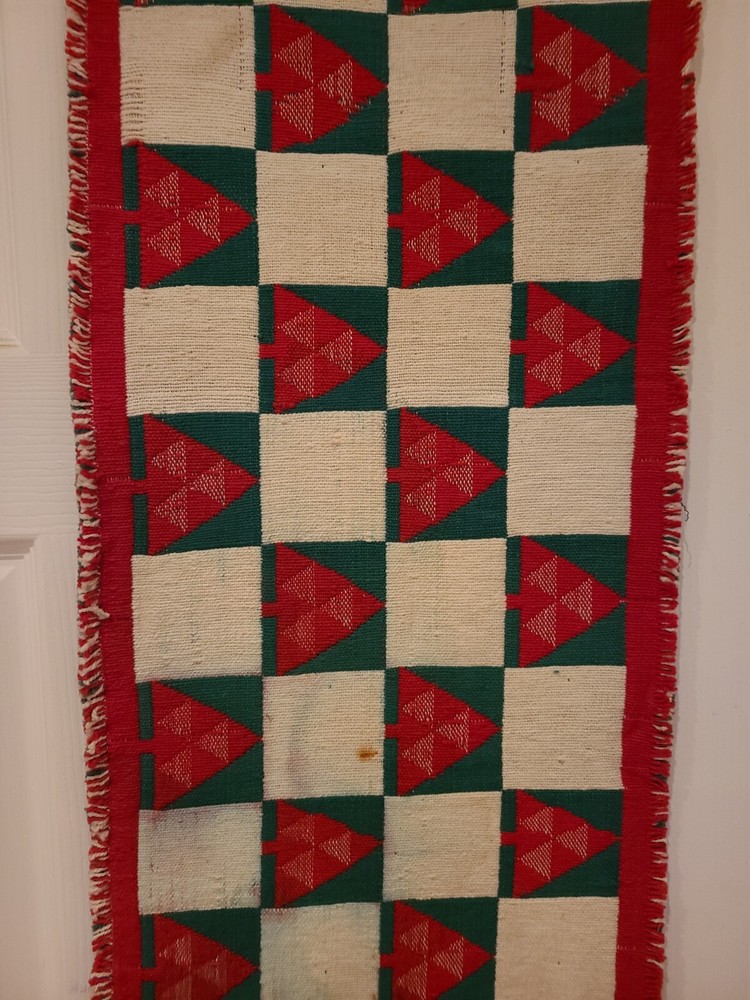 Christmas Table Runner Checkered Tree Pattern 12.5" x 67" Tree Checker