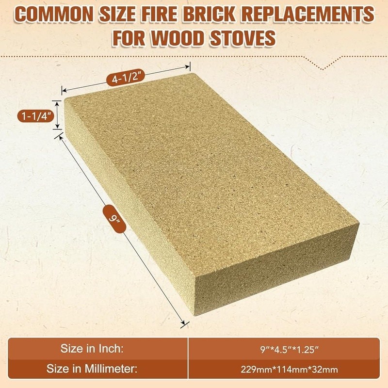 High-Quality Fire Bricks Wood Stoves Fireplaces Insulation Durable Easy Install