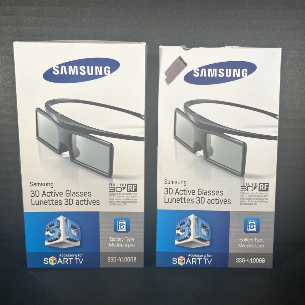 Samsung 3D Active Glasses SSG-4100GB 2 Pack **READ