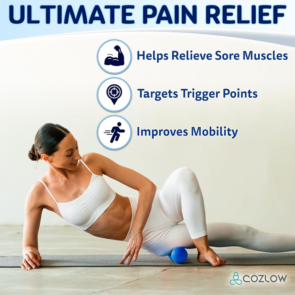 Double Lacrosse Massage Ball - Cobalt Blue - Peanut Trigger Point Roller for ...