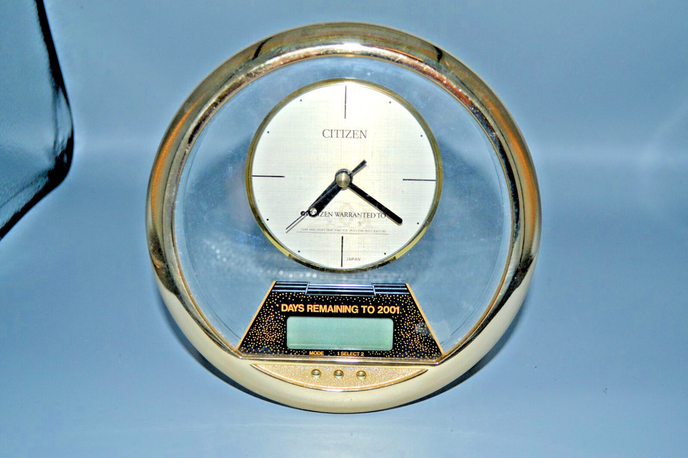 Citizen Decorative 2001 Countdown Desk Clock Tested Works qa4254-a
