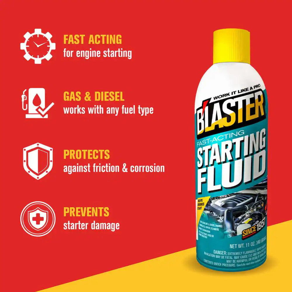 11 Oz. Fast-Acting Engine Starting Fluid Spray (Pack of 2)