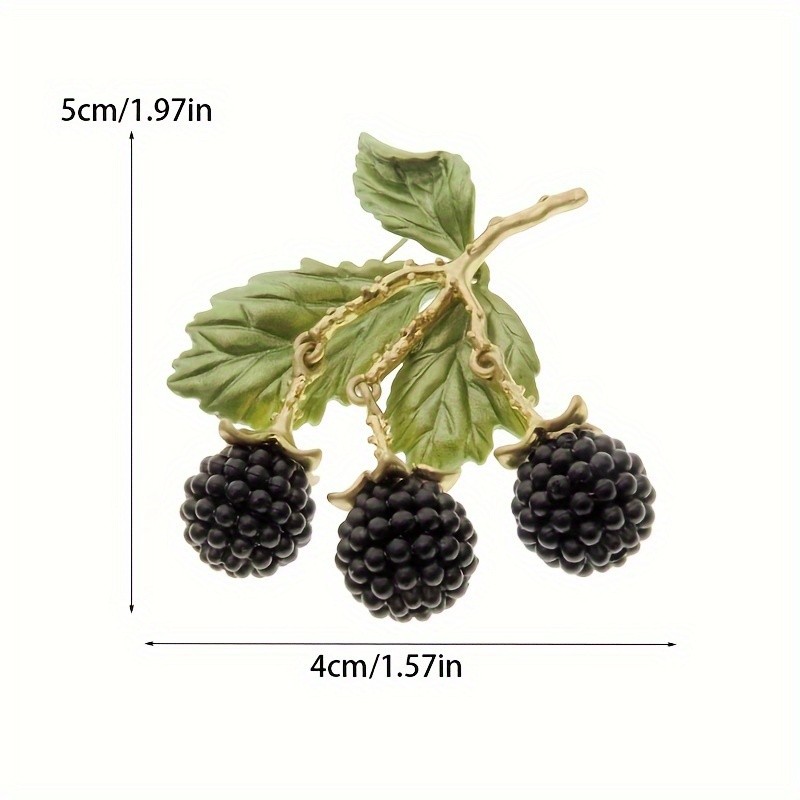 Women Men Elegant Vintage-Inspired Rhinestone Blackberry Brooch Pin