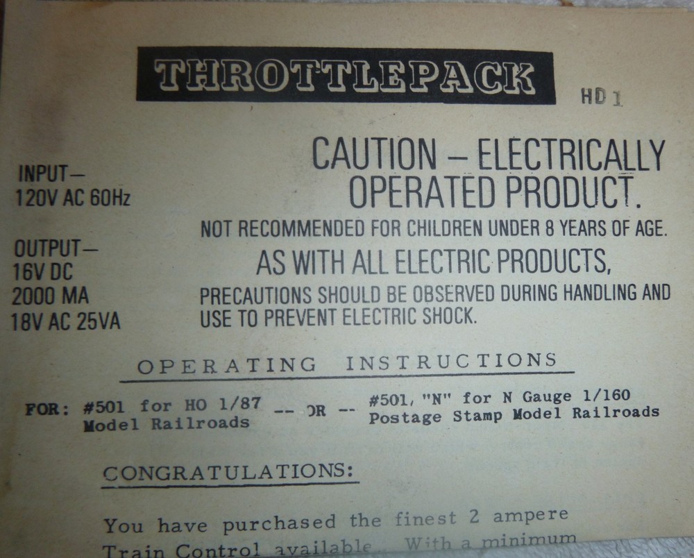 MRC Model Rectifier Corporation Model 501 Powerpack - working OB