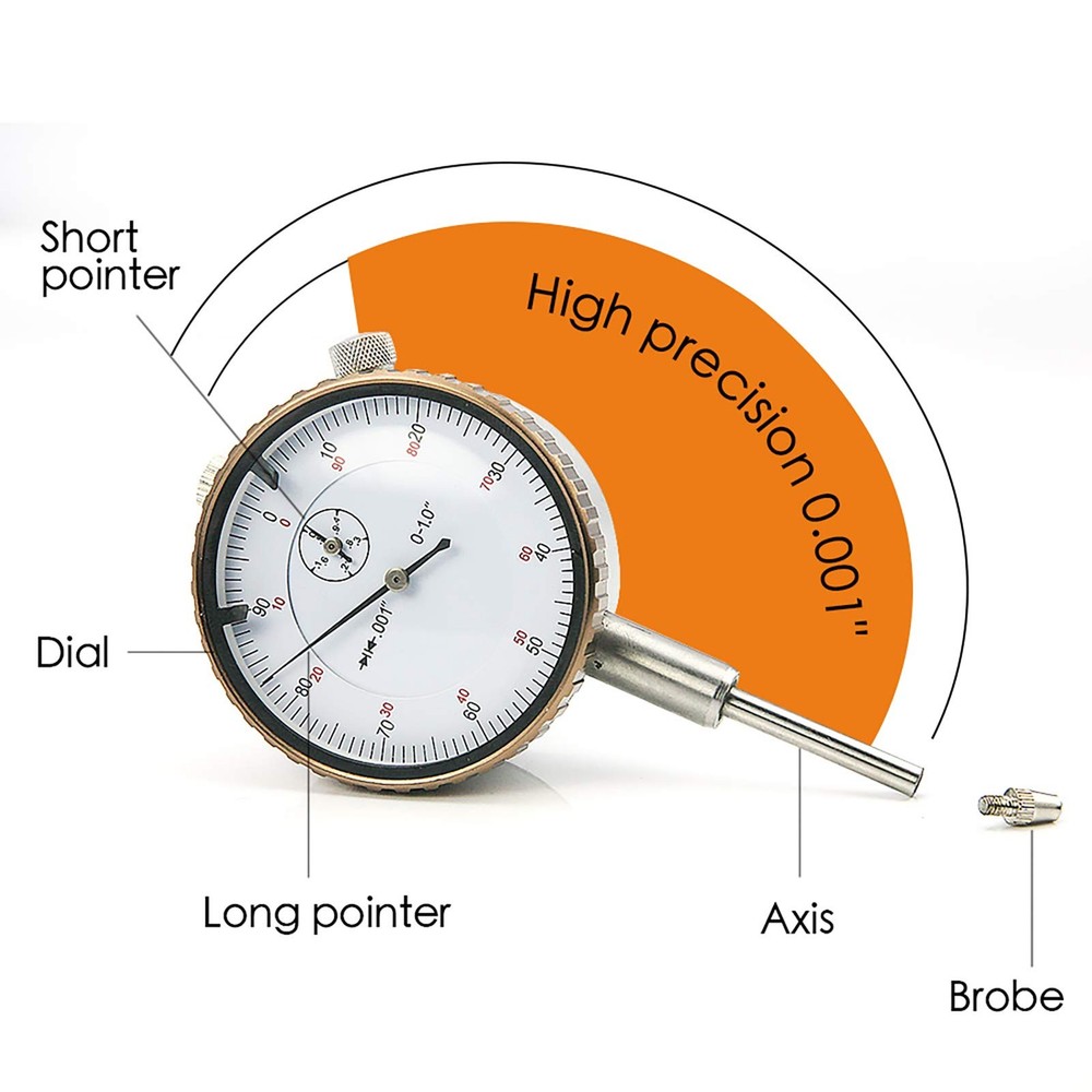 Nortools Dial Indicator 0-1" AGD SPEC 0.001" with onesize,