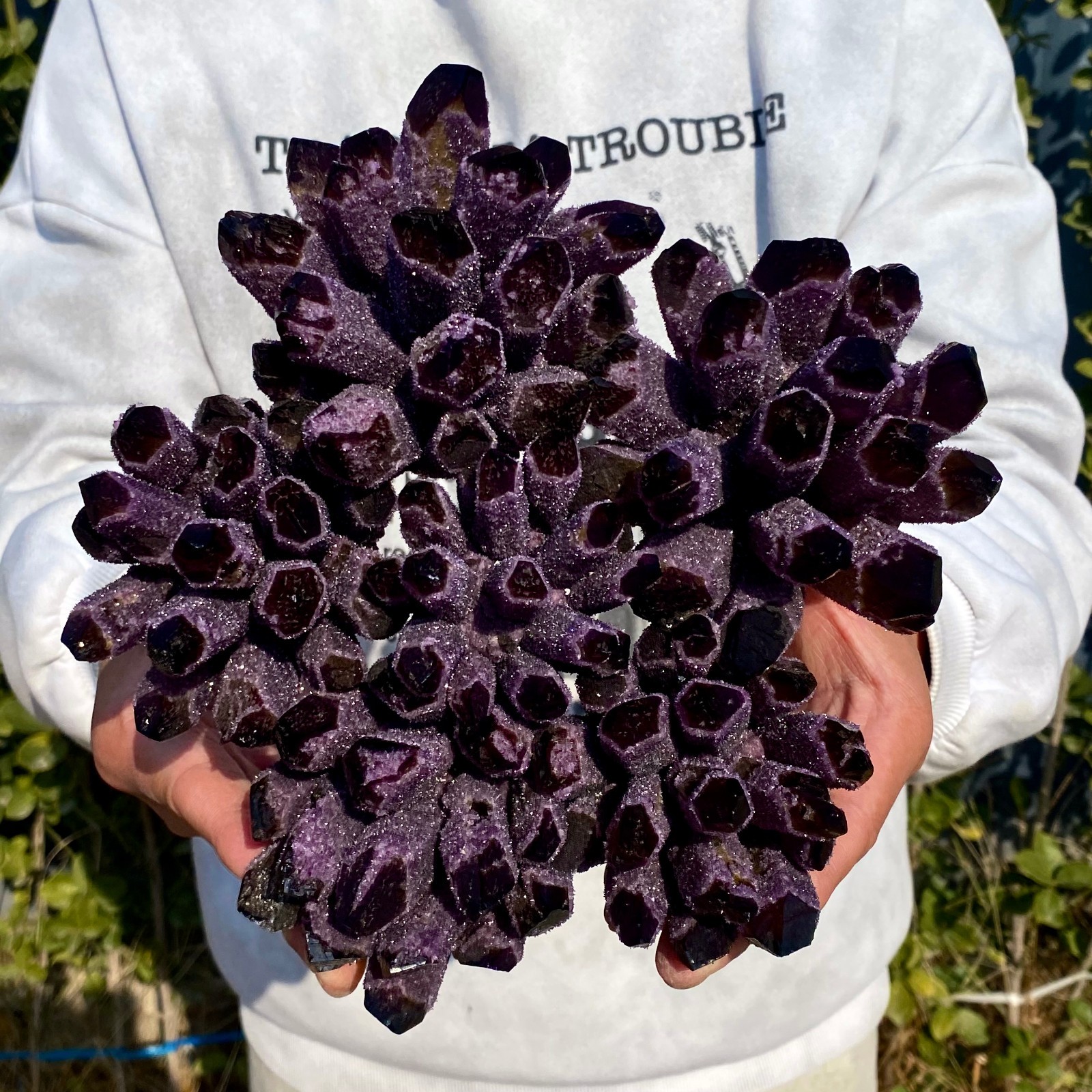 6.34LB New find purple Phantom Quartz Crystal Cluster mineral samples healing