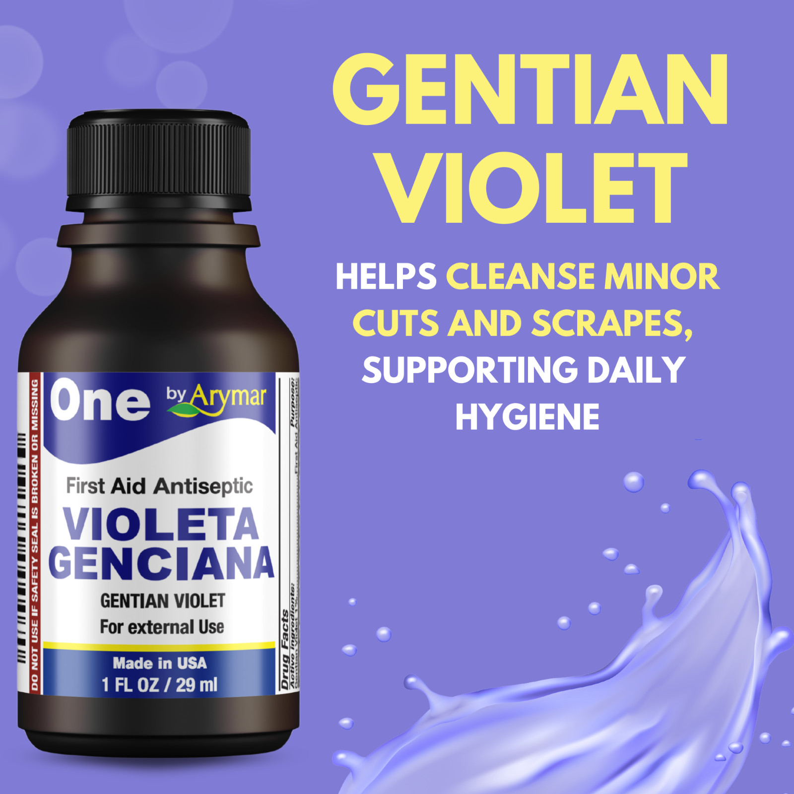 Arymar Violeta Genciana First Aid Antiseptic for Wounds, 1 fl oz (2-Pack)