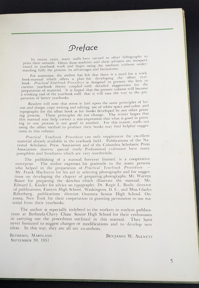 Practical Yearbook Procedure Benjamin W Allnutt 1951