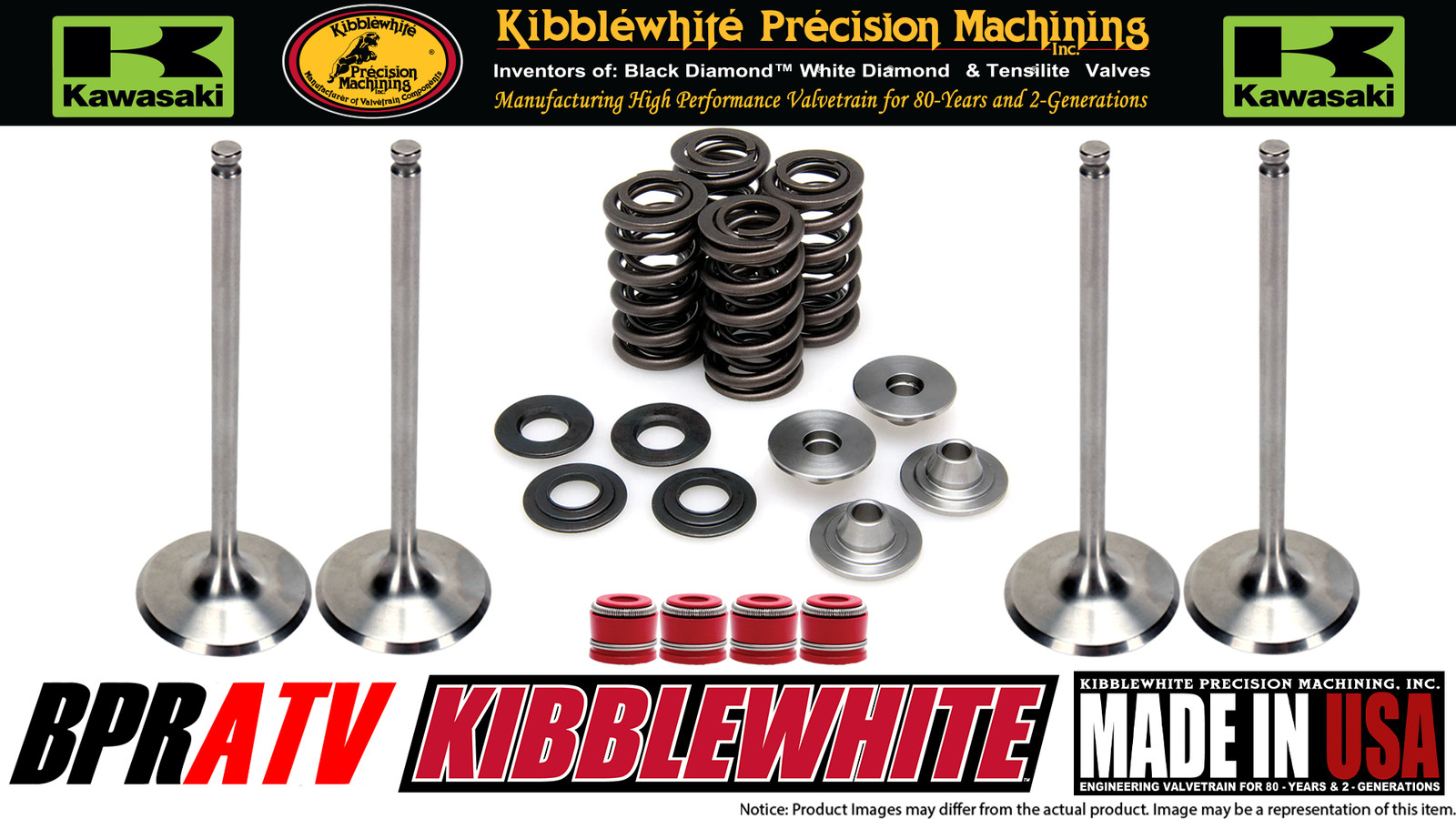 Kawasaki KX250F KX 250F Kibblewhite Intake Exhaust Valves & TITANIUM Spring Kit