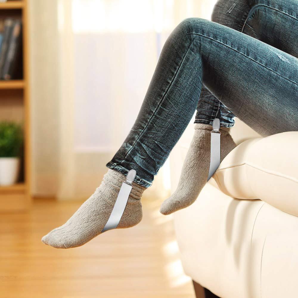 4 Pack Adjustable Elastic Boot Straps Pant Clips Stirrups Leg Straps