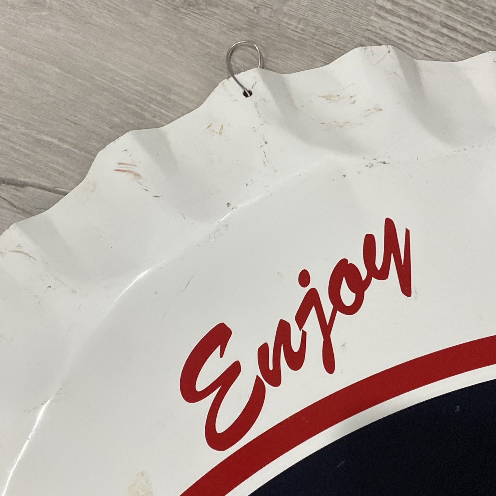 Grapette Bottle Cap Sign Metal Embossed 26.5” Stout Sign Co