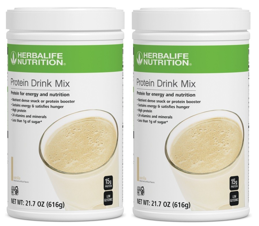 2X Herbalife Protein Drink Mix Vanilla 616g