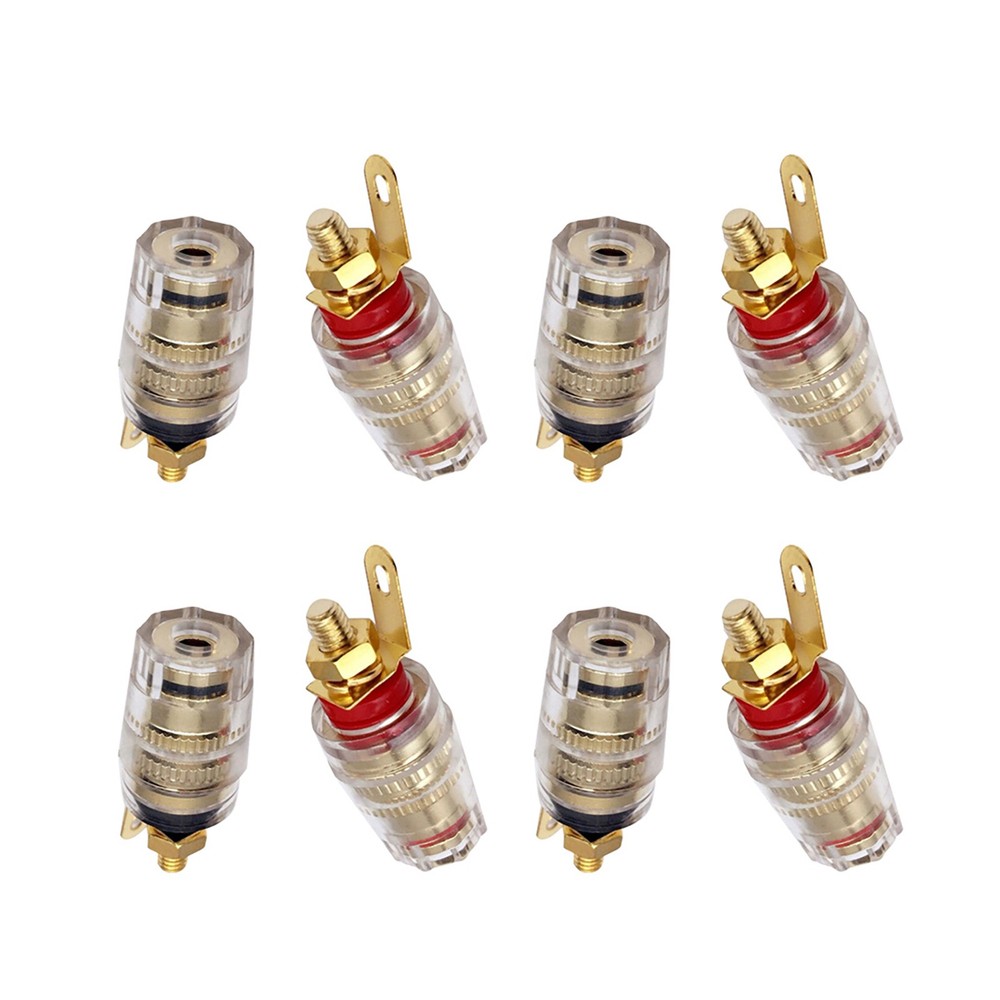 8X Universal 4mm Amplifier Speaker Terminal Binding Post Banana Plug Socket