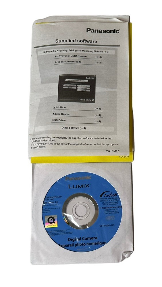 Panasonic Lumix DMC-LS80 Camera Driver Software Disc 2008 PHOTO FunStudio USB