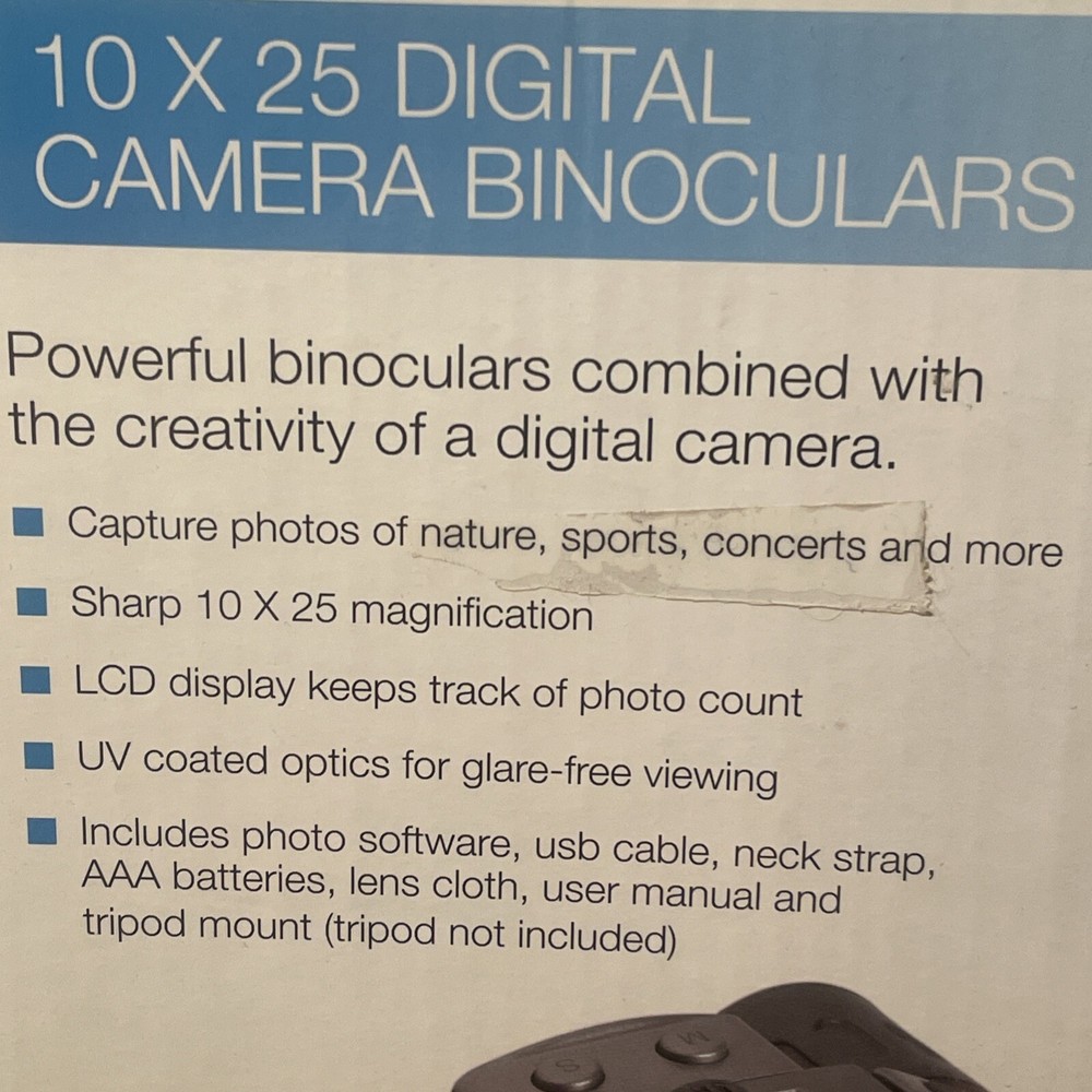 Sharper Image 10x25 Camera Binoculars New Open Box