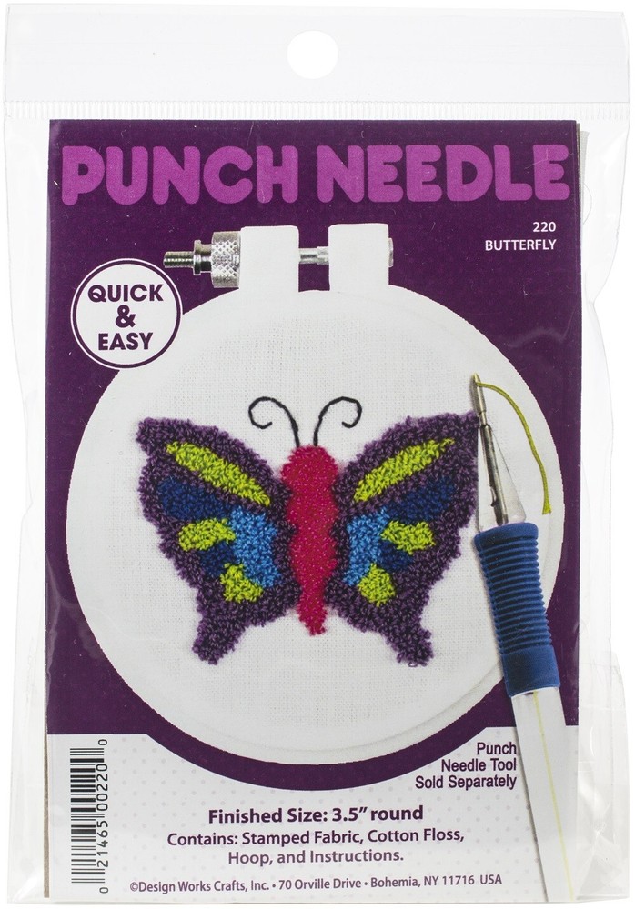 Butterful Punch Needle Kit- 3.5"