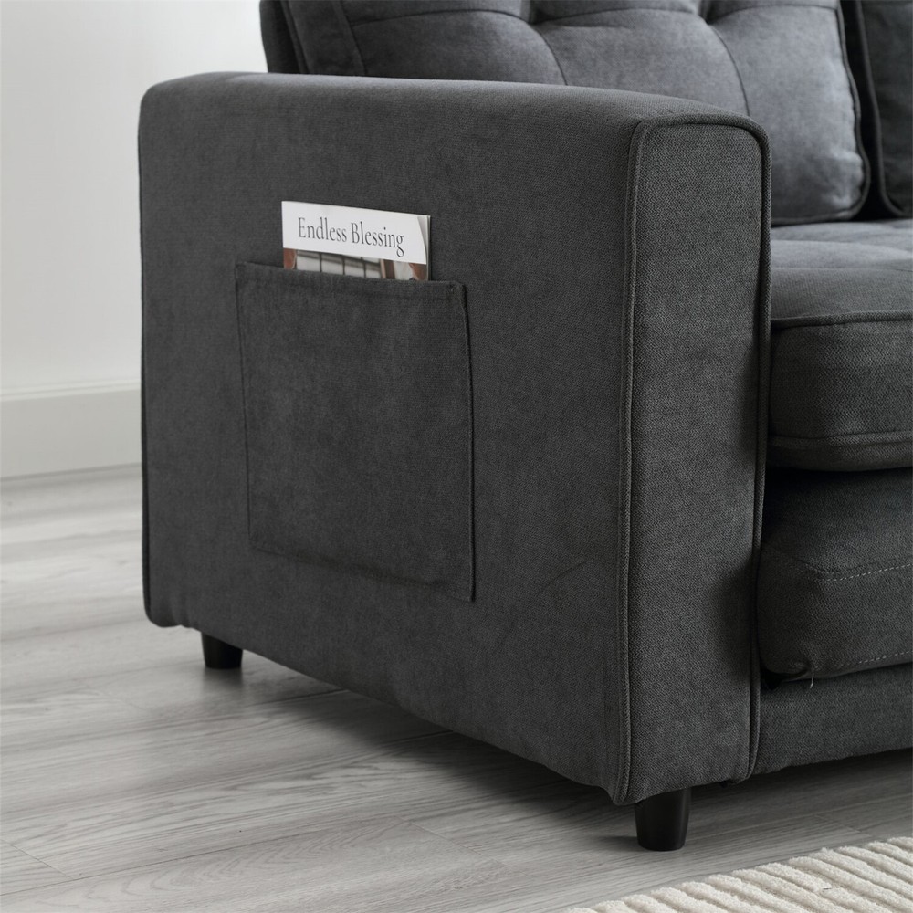 Convertible Sleeper Sofa Bed Velvet Loveseat Sofa Couch Futon Sofa Pull-Out Bed