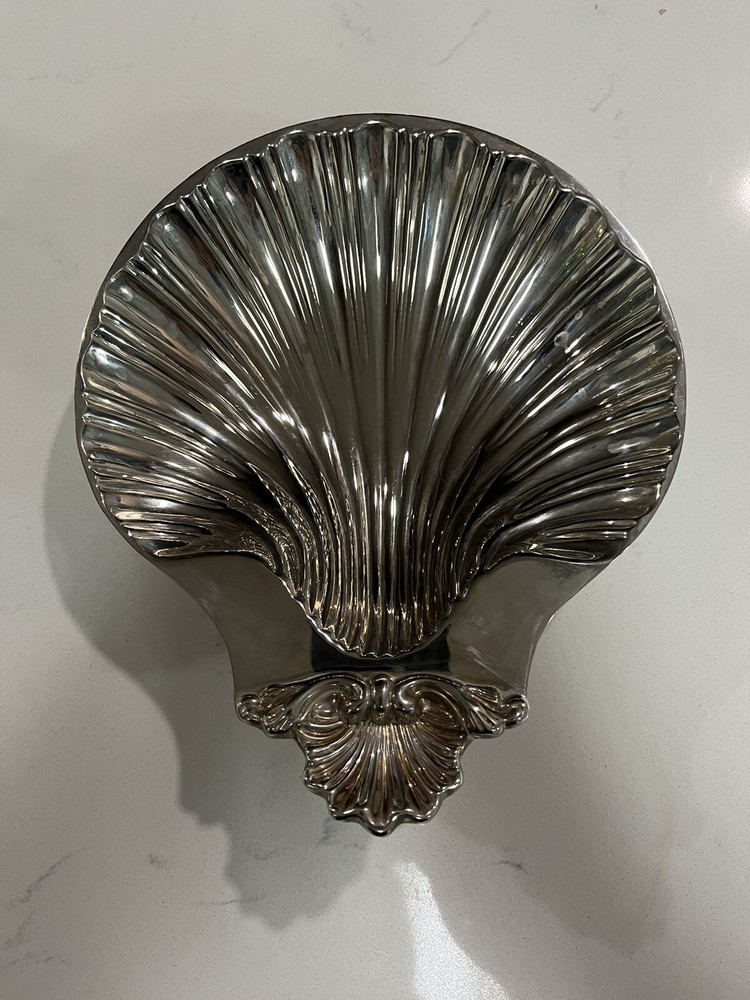 International Silver Company Seashell Dish Footed Silver Plated