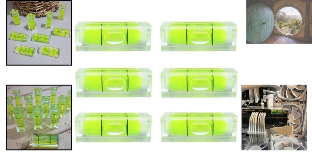 6Pcs Mini Square Bubble Level Set - Precise Leveling in Fluorescent Yellow-green