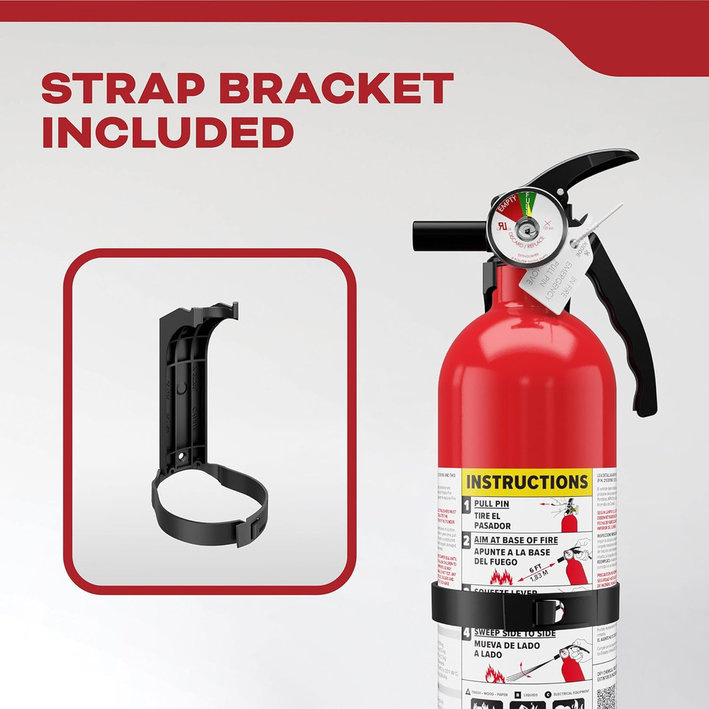 FA110 Multi Purpose Fire Extinguisher 1A10BC, 1 Pack, Red