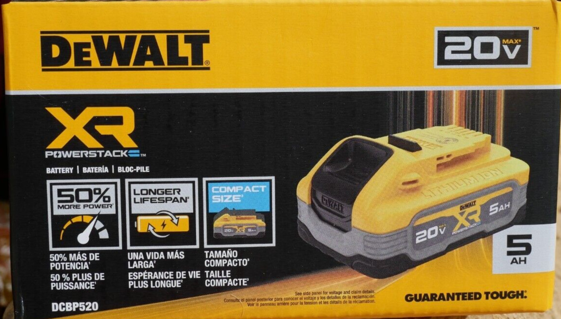 DeWALT DCBP520  Powerstack Battery 20V Lith-Ion 5.0Ah OEM Late 2025 Date