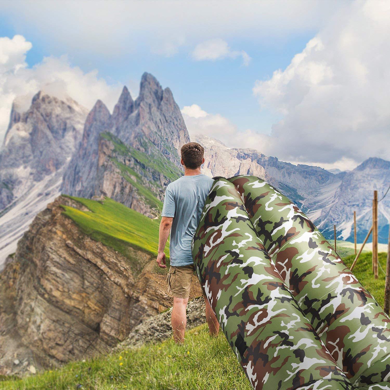 yeacar Inflatable Lounger Air Sofa Portable Waterproof Indoor or Outdoor Infl...