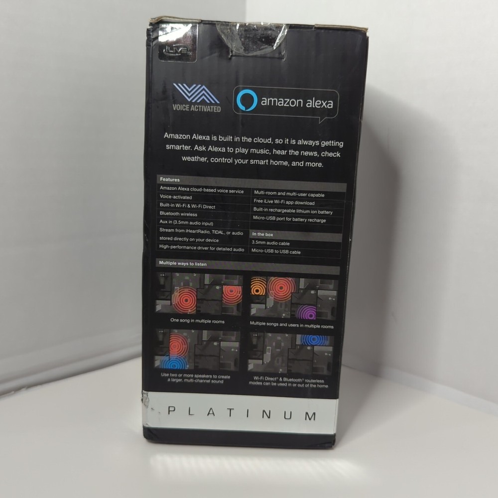 iLive Concierge Platinum Wireless Voice Activated Speaker Alexa