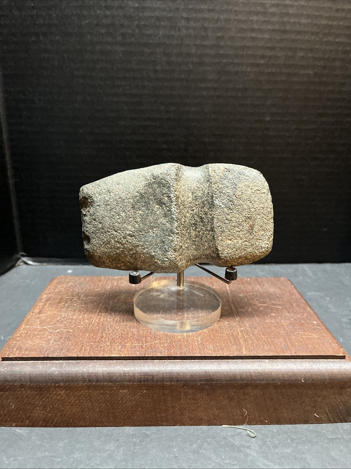 Large Granite Axe Head Authentic,from Cass County, Illinois Old Collection