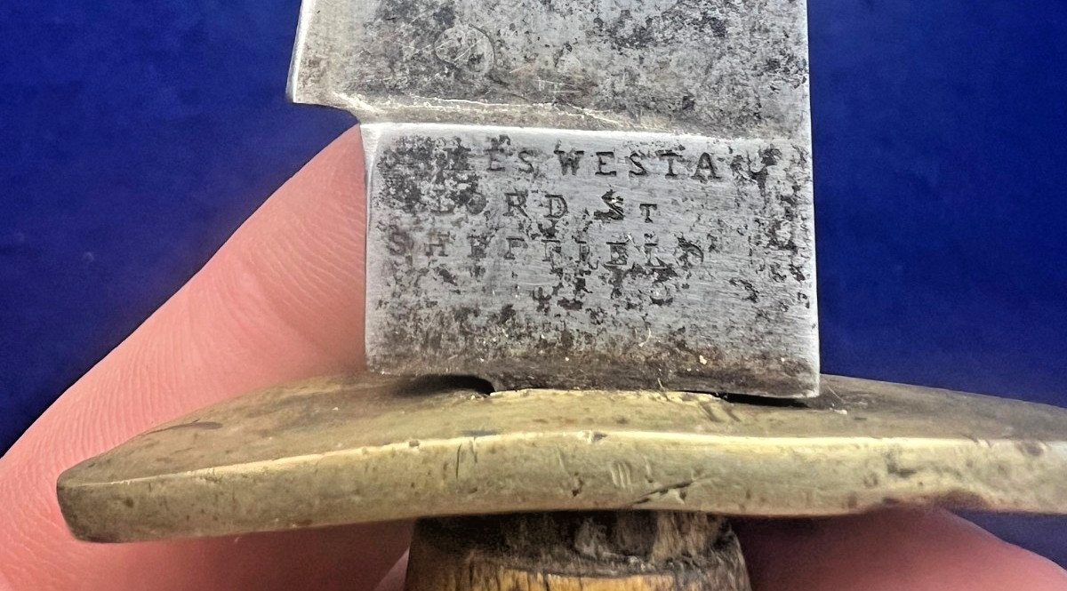 James Westa Abraham Leon Sheffield Civil War Arkansas Bowie Knife Antique