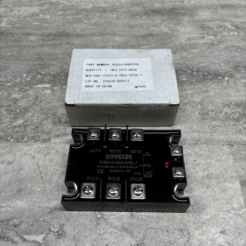 Picker PCS24-D-480A-50ZSL-T 3 Phase Solid State Relay, Panel Mount, New