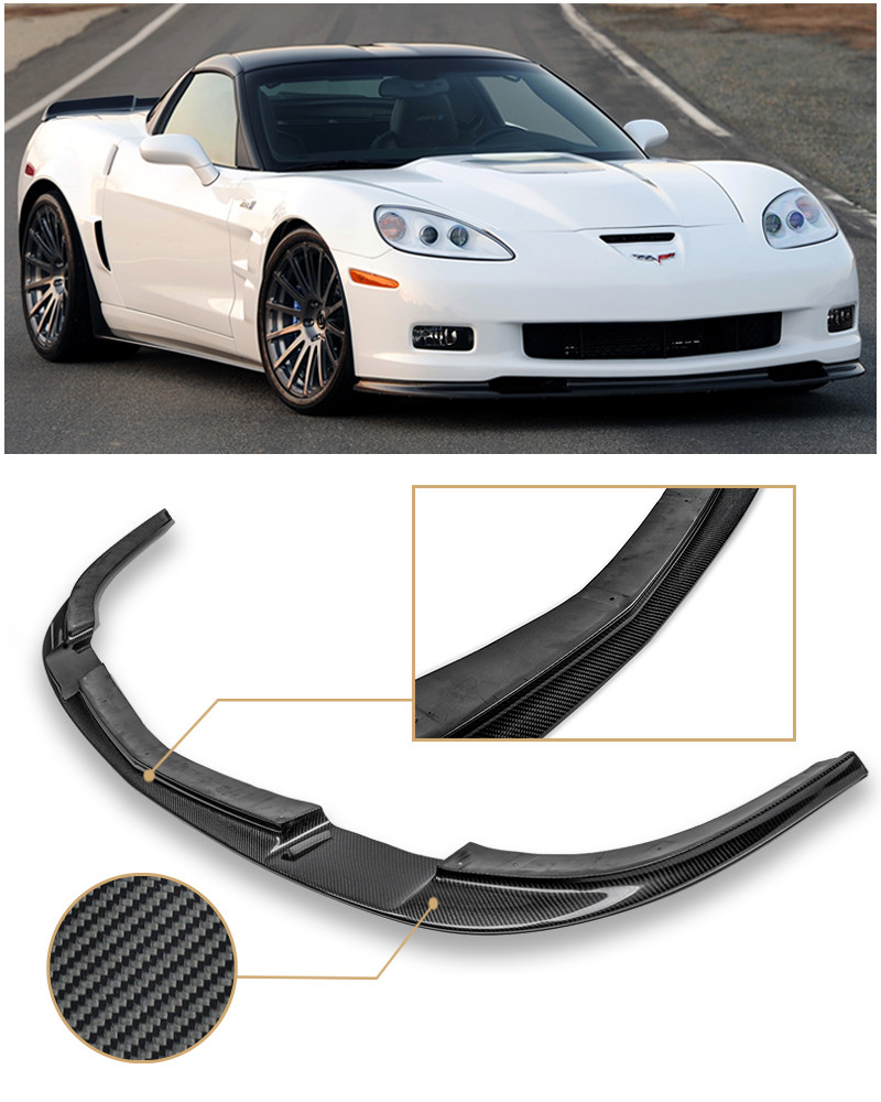 ZR1 Style CARBON FIBER Front Bumper Lip Splitter For 05-13 Corvette C6 WIDE BODY