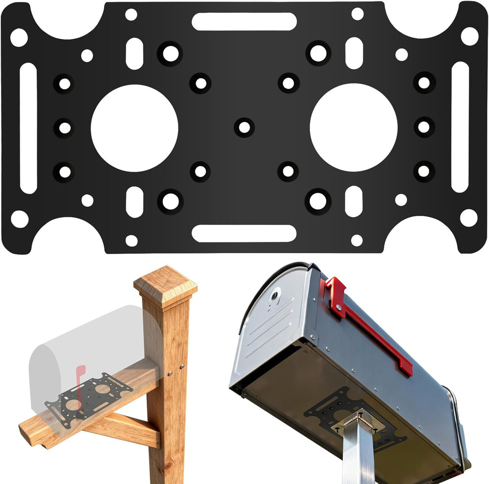 Mailbox Post Mount Bracket, Plate for Mounting Board Mailboxes & Accessories, Co