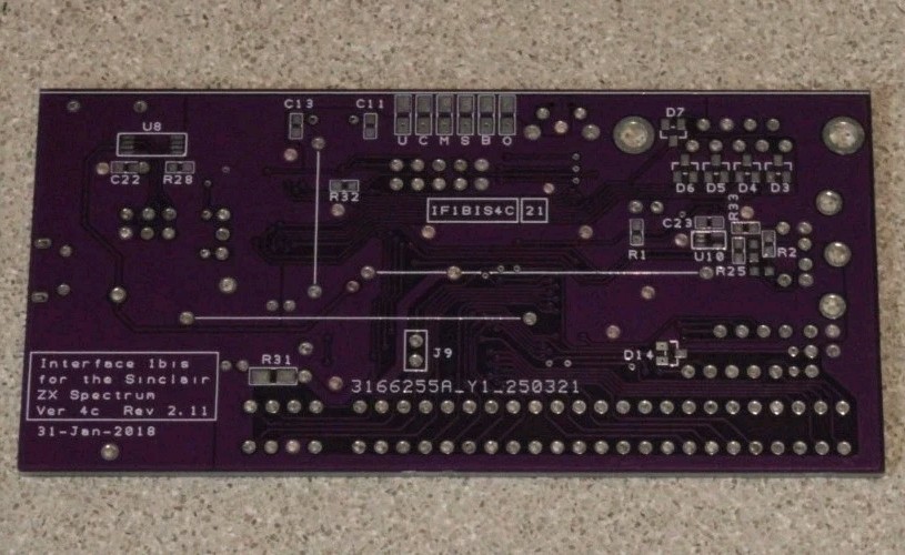 ZX Spectrum Interface 1bis Ver 4c, Rev 2.11 PCB