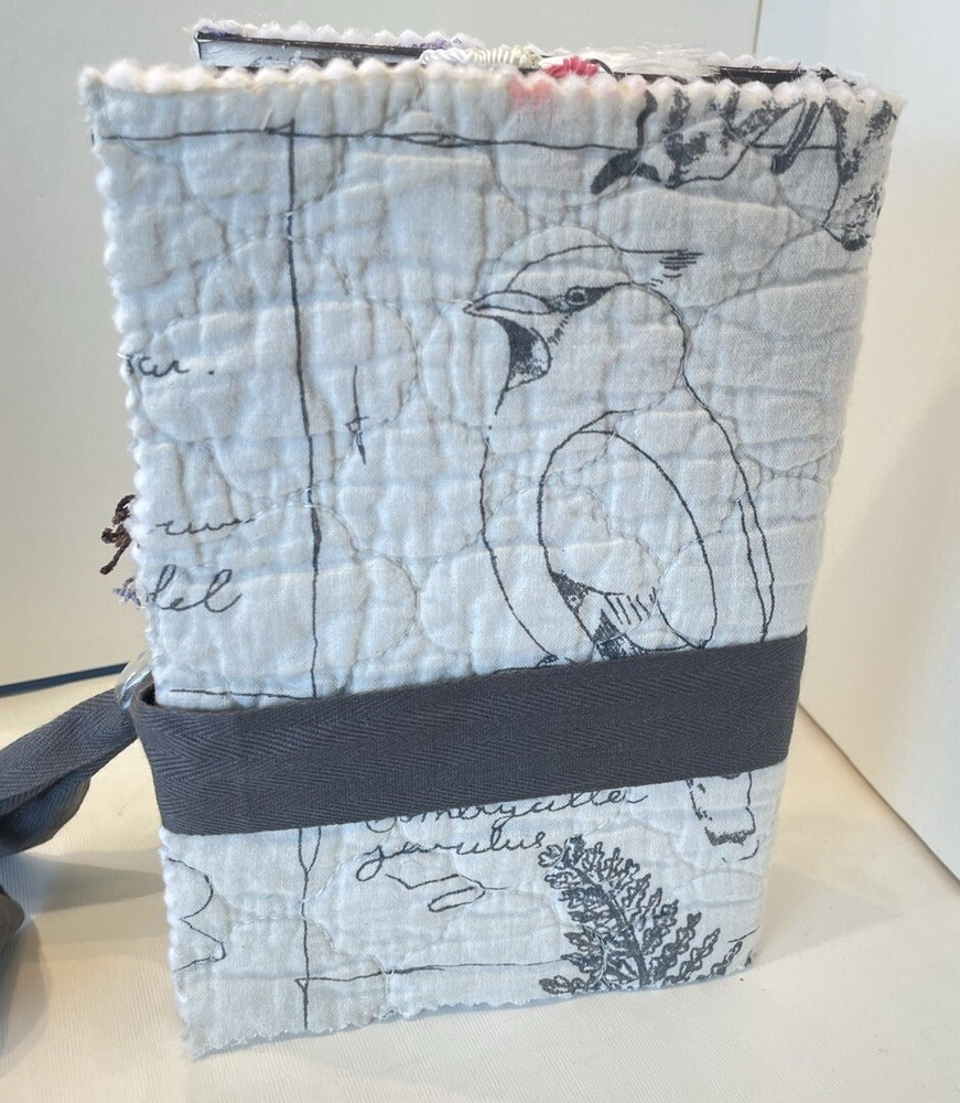 Junk Journal Butterfly Bird Grey Ivory Keepsake Diary Book Interactive NEW