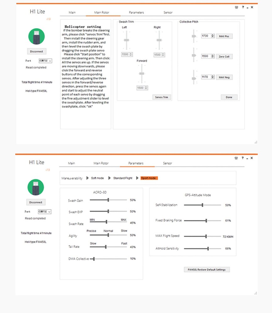 Fly Wing FW450L V3 6CH 3D GPS Automatic Return Hovering Helicopter RTF US Plug