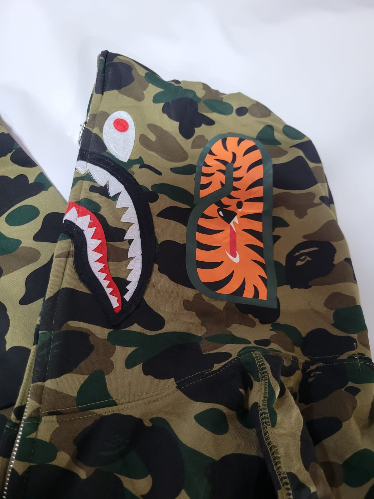 Camo Shark Full Zip Hoodie READ DESCRIPTION.