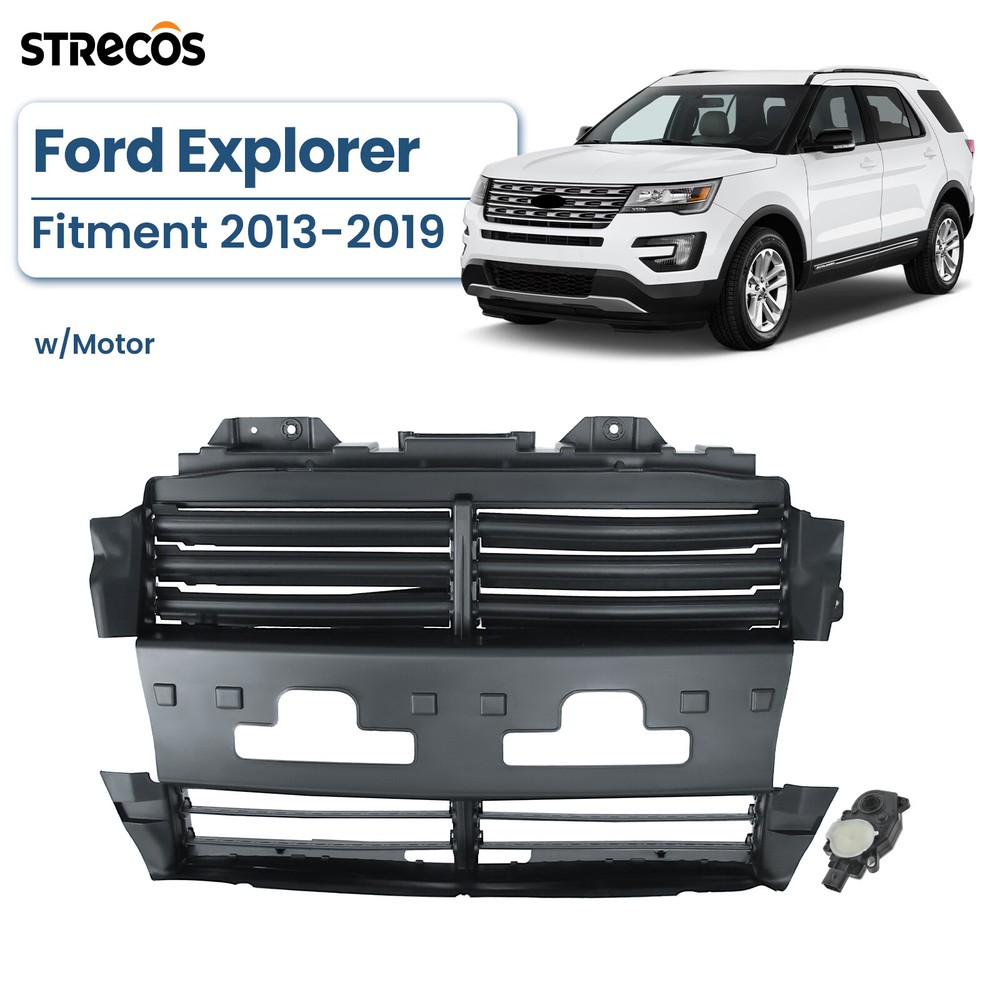 For 2013-2019 Ford Explorer Front Radiator Grille Shutter w/Motor