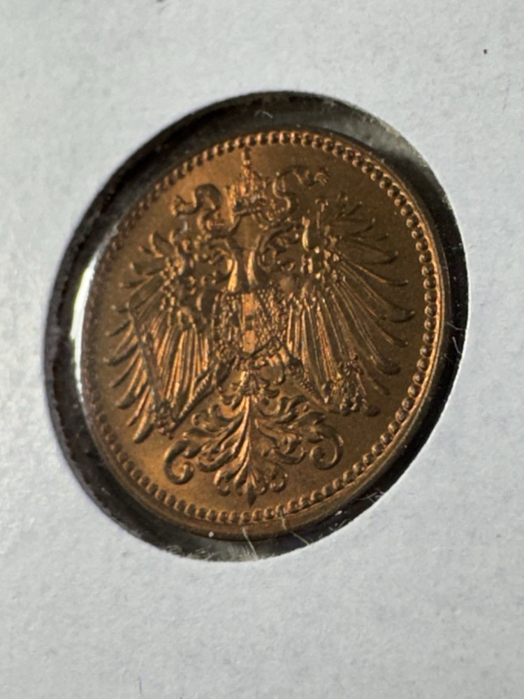 1913 Austria 1 Heller Coin