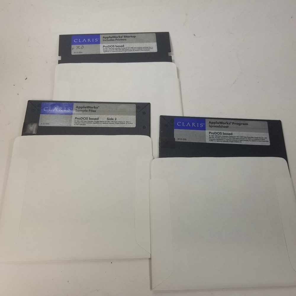 Claris Appleworks Software Startup, Sample Files, Spreadsheet 5.25 Disks