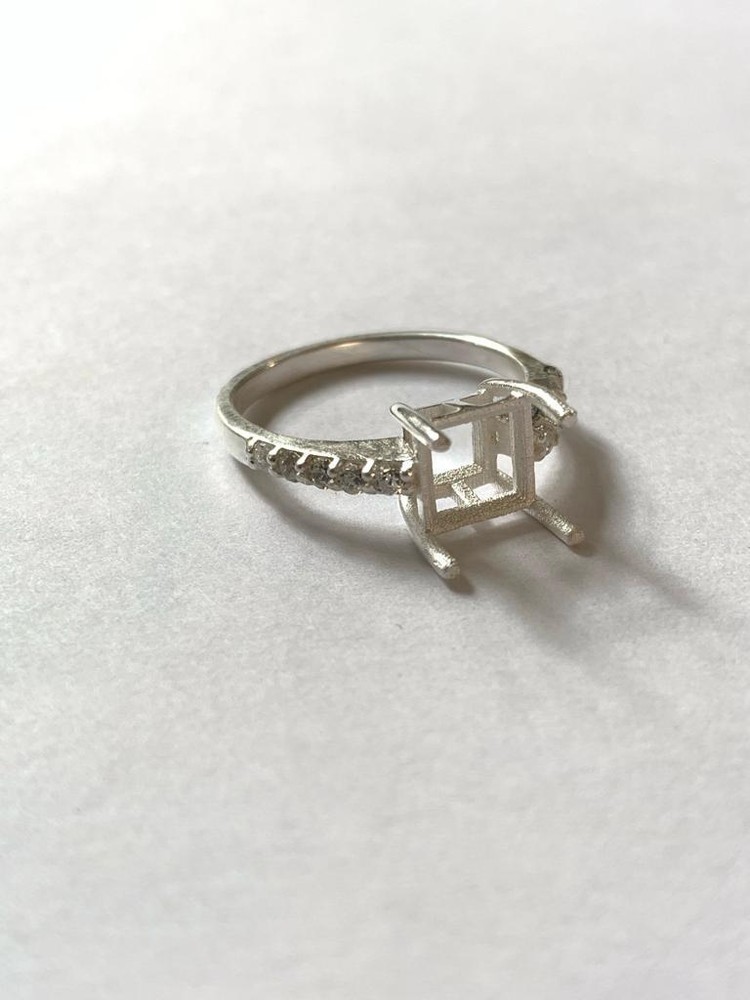 Sterling Silver Ring Blanks, 8 mm Square 925 Silver Ring Setting Bulk Order Sale