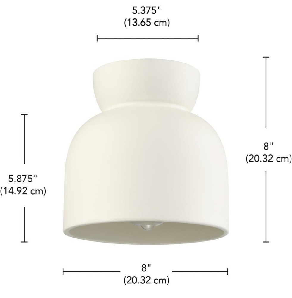 Globe Electric Ines 1-Light Matte Off-White Flush Mount Ceiling Light (MS765)