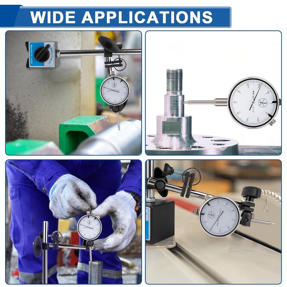 Adjustable Long Arm Magnetic Dial Gauge