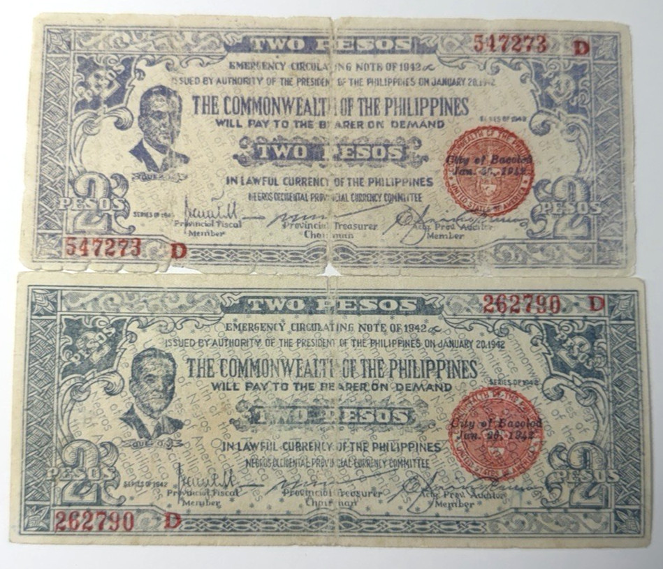 Philippines 2 Pesos 1942 Emergency Circulation Note
