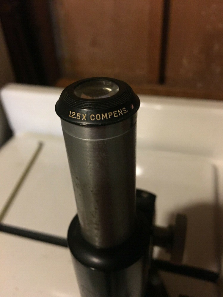 Vintage Bausch & Lomb Microscope w/ Wood Case