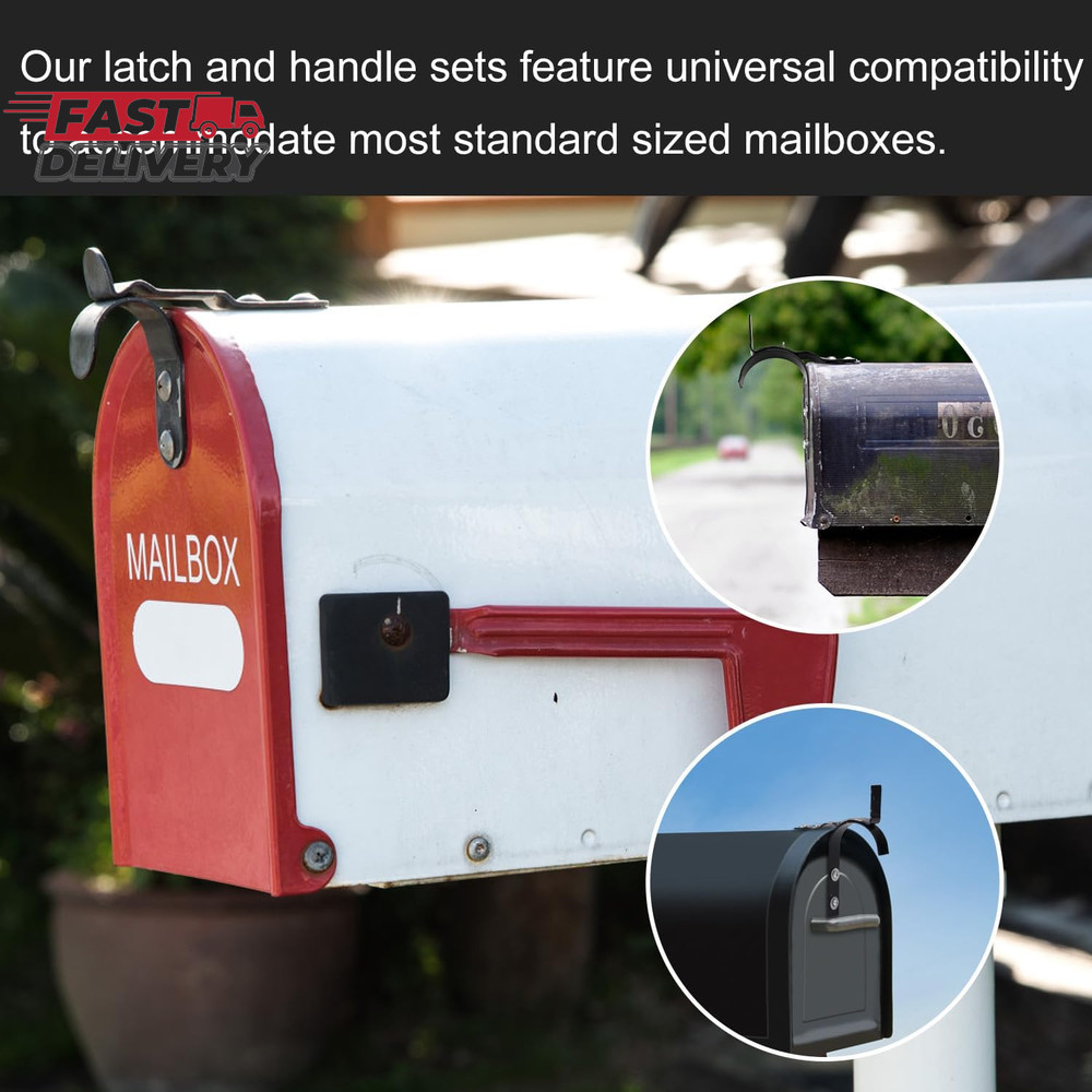 Mailbox Latch and Handle Kit, Metal Secure Replacement Set for Mailbox Door Repa
