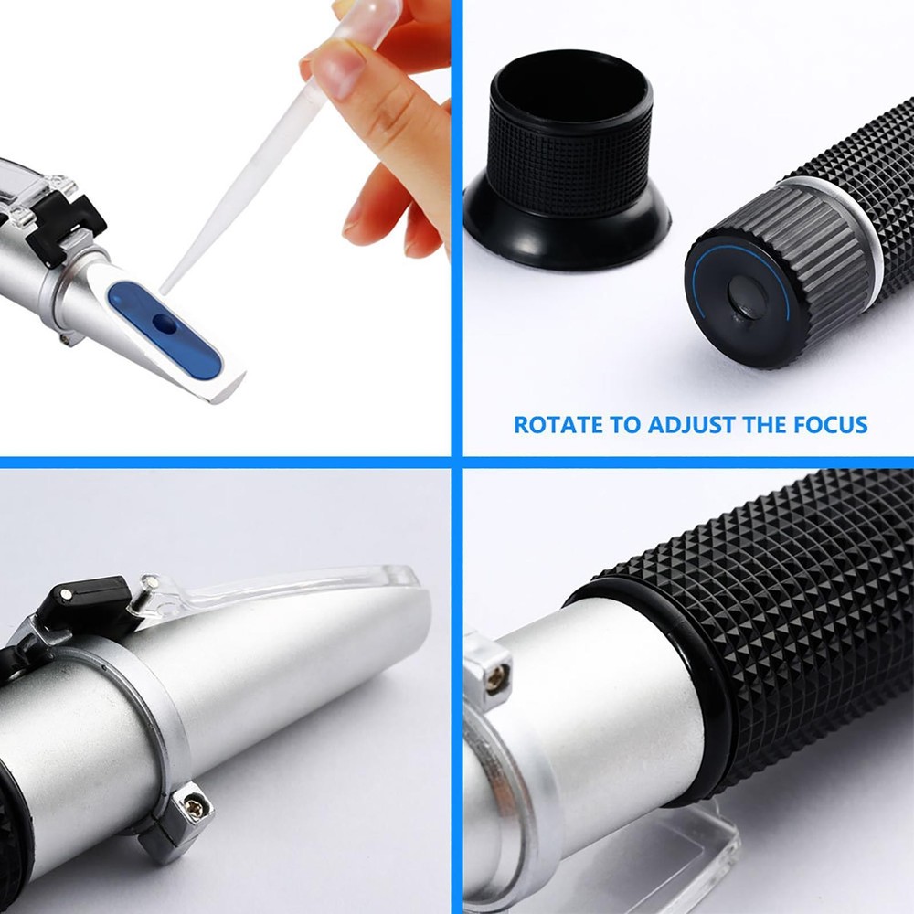 Brix Refractometer Prism Refractometer Aluminum Hydrometer for Fruit Sugar
